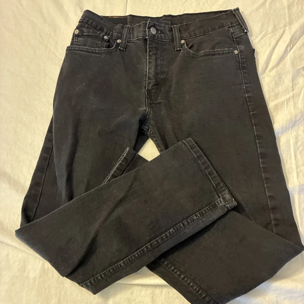 Levis Jeans Mens 31x30 Black 502 Regular Taper Stretch Zip Fly Flex Denim Pants